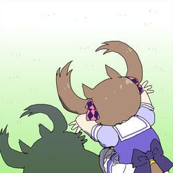 This is a pixiv picture whose title is 影で猫作れてないファル子.