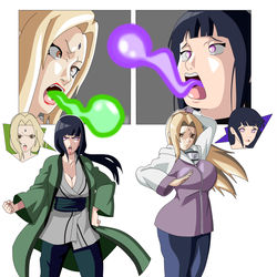 This is a pixiv picture whose title is Tsunade & Hinata body swap.