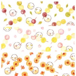 This is a pixiv picture whose title is おばけとお団子(フリーヘッダー).
