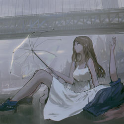 This is a pixiv picture whose title is 雨啊~.