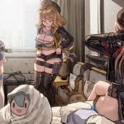 This is a pixiv picture whose title is 【绘画过程】通宵玩NIKKE后，感觉身心俱疲.