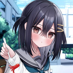 This is a pixiv picture whose title is 「はい。あーんして」.