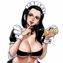 This is a pixiv picture whose title is Maid Nico Robin.