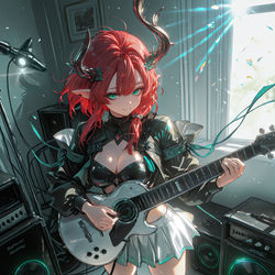 This is a pixiv picture whose title is band?🎸.