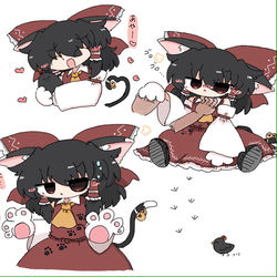 This is a pixiv picture whose title is ねこ霊夢.