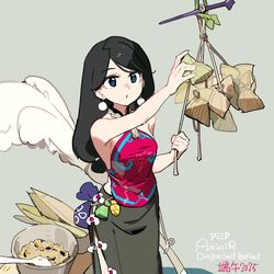 This is a pixiv picture whose title is 端午包粽 / 粽子を作る.