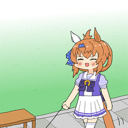This is a pixiv picture whose title is ザリ郎とトレセン学園を散歩してるフリオちゃん.