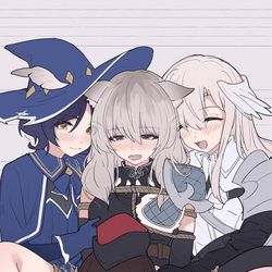 This is a pixiv picture whose title is day75 魔剑士落入了勇者小队的魔爪.