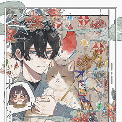 This is a pixiv picture whose title is 京都下鴨神様のいそうろう2.