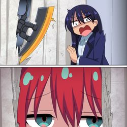 This is a pixiv picture whose title is 限界マチュに追われるニャアン.