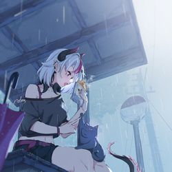 This is a pixiv picture whose title is 梅雨.