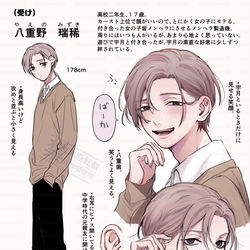 This is a pixiv picture whose title is 2人の設定画.