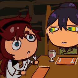 This is a pixiv picture whose title is 突撃！ジオンの晩ごはん.