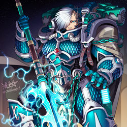 This is a pixiv picture whose title is Alpharius Omegon.