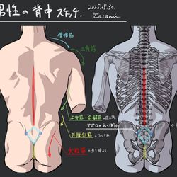This is a pixiv picture whose title is 男性の背中スケッチ.