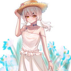 This is a pixiv picture whose title is 安卡希雅与白色连衣裙.