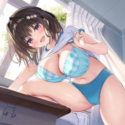 This is a pixiv picture whose title is ギンガムチェックブラ.