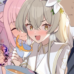 This is a pixiv picture whose title is 先生と間接キッス♡先生と間接キッス♡先生と間接キッス♡！！.
