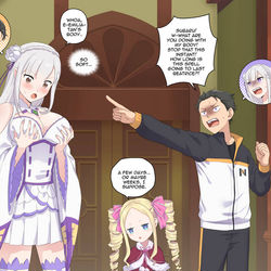This is a pixiv picture whose title is Re:Zero - Emilia and Subaru Swap.