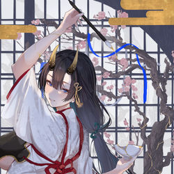 This is a pixiv picture whose title is 金継.