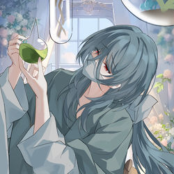 This is a pixiv picture whose title is 热药研究.