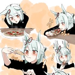 This is a pixiv picture whose title is ピザを食べるマーチ(夢).