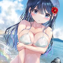 This is a pixiv picture whose title is 白いビキニの女の子.