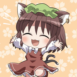 This is a pixiv picture whose title is 嬉しいちぇんちゃん.
