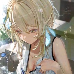 This is a pixiv picture whose title is 汗ふきバレー部蛍🏐.