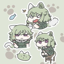 This is a pixiv picture whose title is ニャン生.