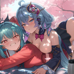 This is a pixiv picture whose title is シーラとビアンカのまったり午後のピクニック🍙.