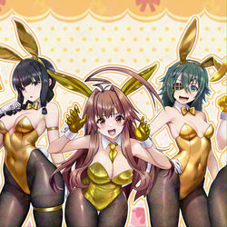 This is a pixiv picture whose title is 金ピカバニー・クマーず.
