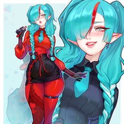 This is a pixiv picture whose title is Vampiku - Miku Vampire.