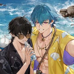 This is a pixiv picture whose title is "Cheers!".