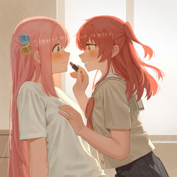 This is a pixiv picture whose title is リップ塗り.