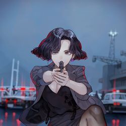 This is a pixiv picture whose title is 銃口.