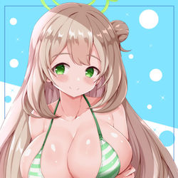 This is a pixiv picture whose title is 縞ビキニなノノミちゃん.
