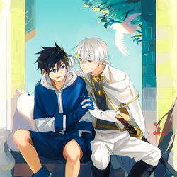 This is a pixiv picture whose title is 庭の中.