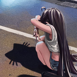 This is a pixiv picture whose title is 「ニャー」.