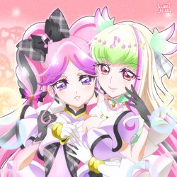 This is a pixiv picture whose title is キュアキッス＆キュアズキューン.