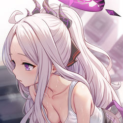 This is a pixiv picture whose title is 「こんな汗だくで…ごめんね…やっぱり臭いよね、私…」.