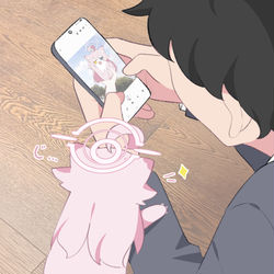 This is a pixiv picture whose title is 何を見ている··· え、私？/// 🩷ホシノイタチ !!.