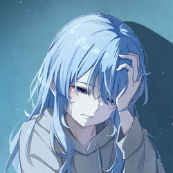 This is a pixiv picture whose title is 唇を噛む.