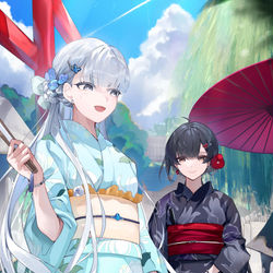 This is a pixiv picture whose title is 散歩.