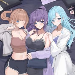This is a pixiv picture whose title is まふゆ・ほなちゃん・雫さん.