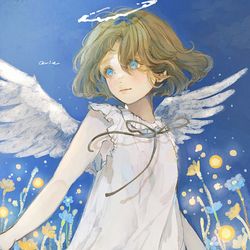 This is a pixiv picture whose title is 落っこちたから、会えたんだね.