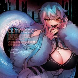 This is a pixiv picture whose title is 【Skeb】青蛇娘🐍.