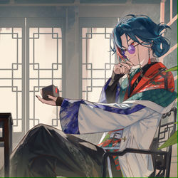 This is a pixiv picture whose title is 悩.
