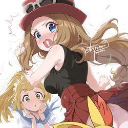 This is a pixiv picture whose title is Request👒パンモロセレナ＆リーリエちゃん🩵.