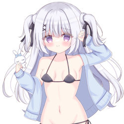 This is a pixiv picture whose title is 🐰🤍.